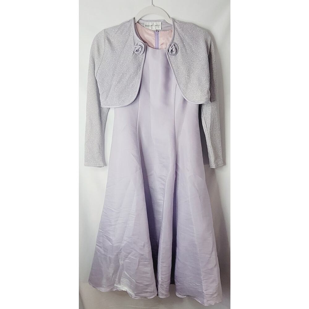 Jessica McClintock- Girl's formal Dress with Cardigan- Purple- size 10